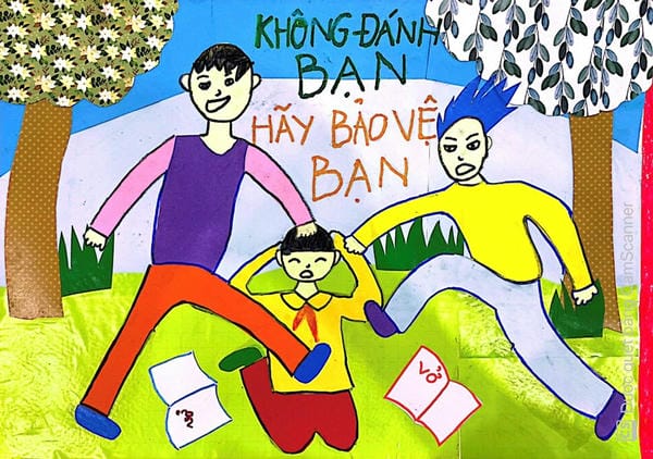 vẽ tranh bạo lực học đường 6