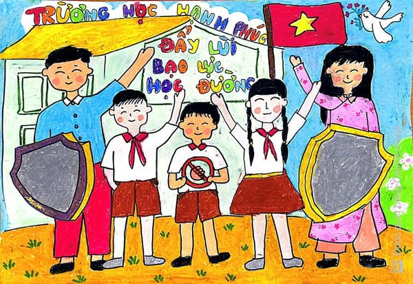 vẽ tranh bạo lực học đường 7