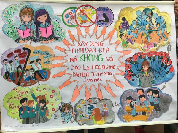 vẽ tranh bạo lực học đường 8