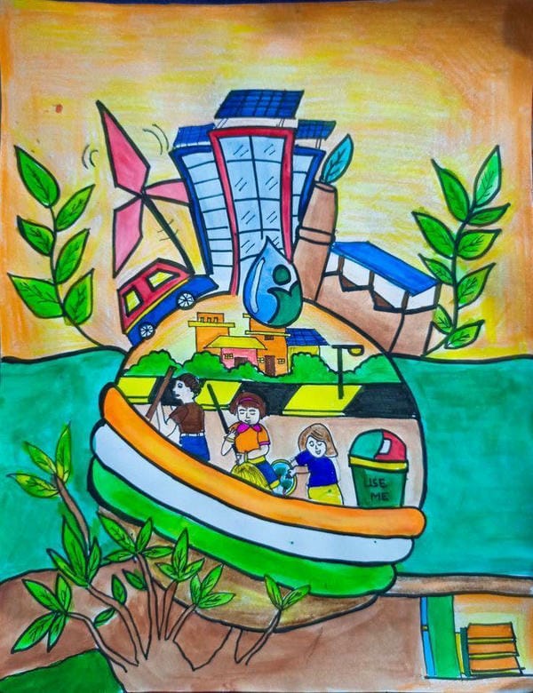 vẽ tranh bảo vệ môi trường bằng giấy a3​ 21