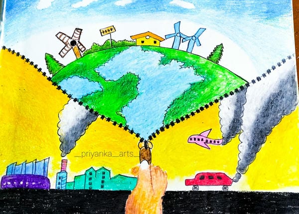 vẽ tranh bảo vệ môi trường bằng giấy a3​ 26