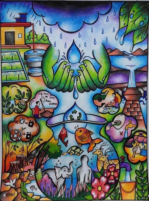 vẽ tranh bảo vệ môi trường bằng giấy a3​ 3