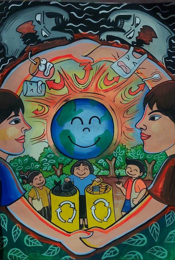 vẽ tranh bảo vệ môi trường bằng giấy a3​ 8