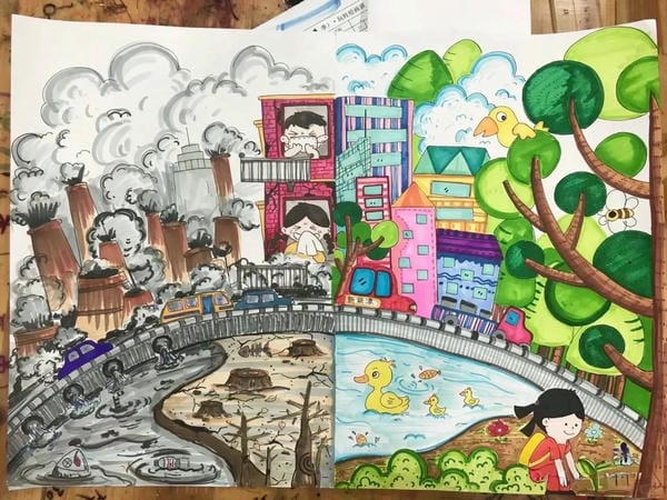 vẽ tranh cổ động về bảo vệ môi trường