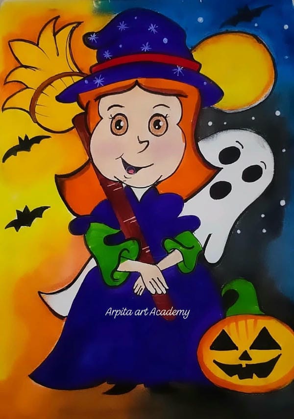 vẽ tranh đề tài lễ hội halloween 13