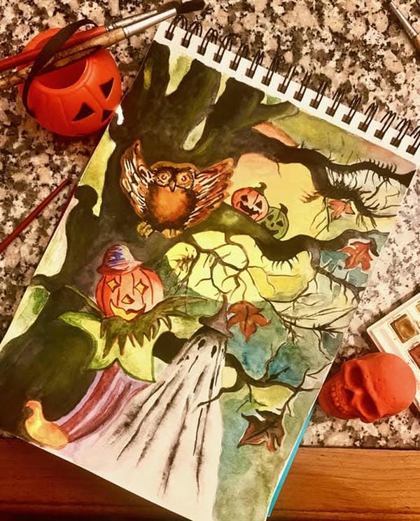 vẽ tranh đề tài lễ hội halloween 2