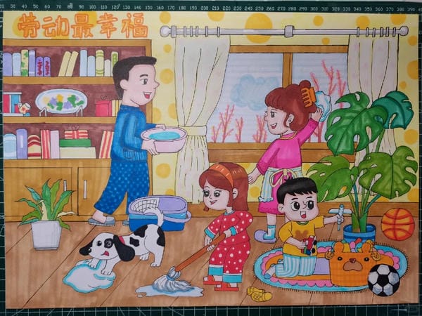 vẽ tranh gia đình đẹp nhất 11