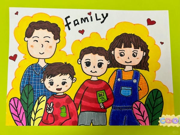 vẽ tranh gia đình đẹp nhất 12