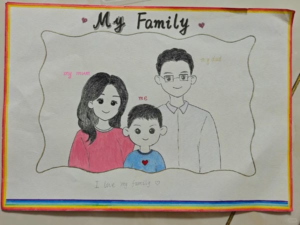 vẽ tranh gia đình đẹp nhất 18