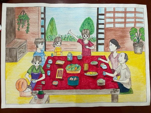 vẽ tranh gia đình đẹp nhất 2