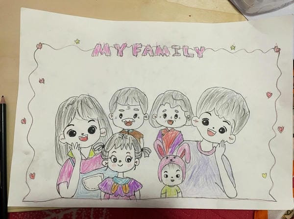 vẽ tranh gia đình đẹp nhất 24