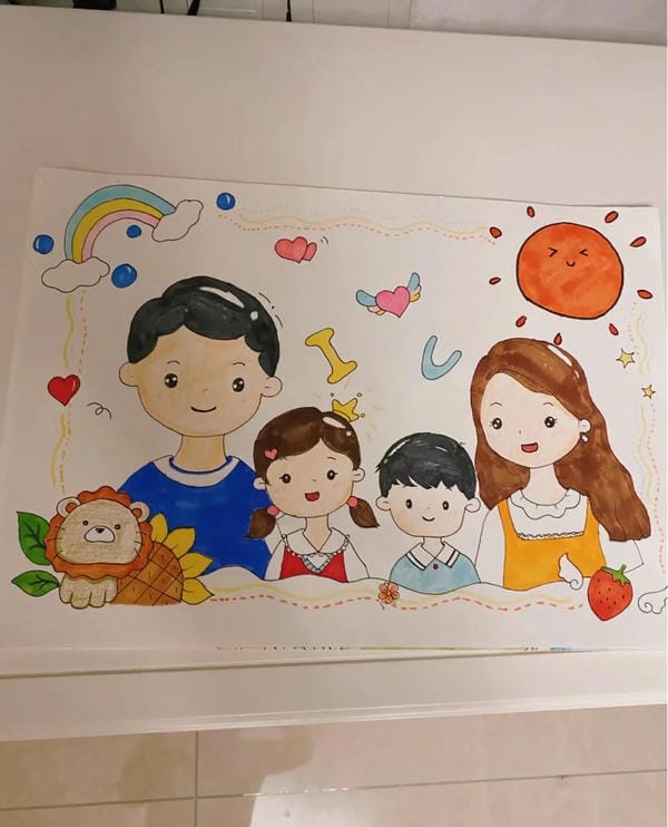 vẽ tranh gia đình đẹp nhất 3