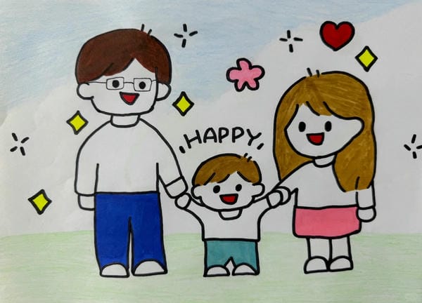 vẽ tranh gia đình đẹp nhất 4