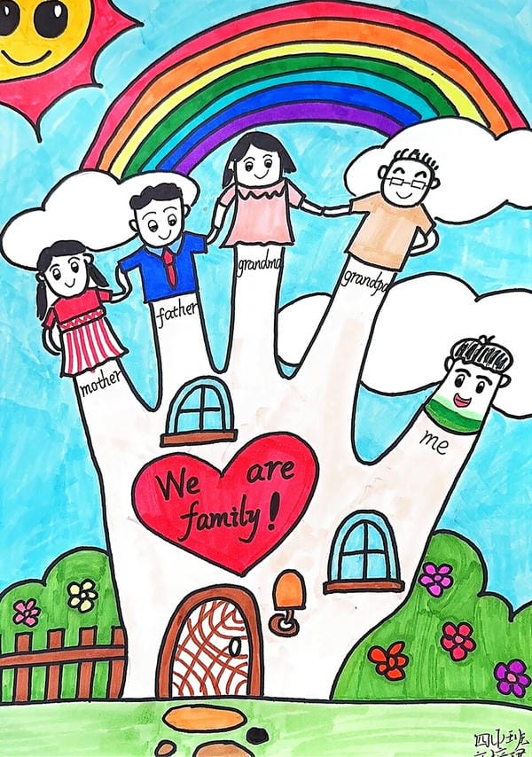 vẽ tranh gia đình đẹp nhất 6