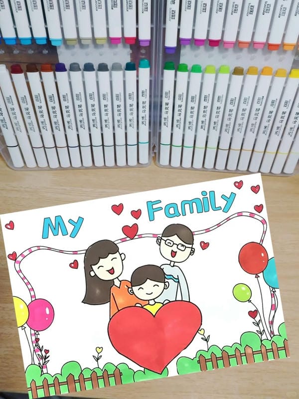 vẽ tranh gia đình đẹp nhất 7