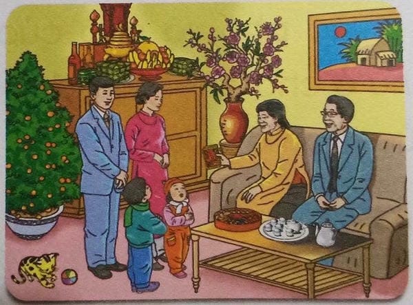 vẽ tranh gia đình ngày tết 10