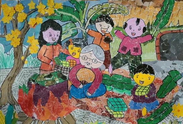 vẽ tranh gia đình ngày tết 22