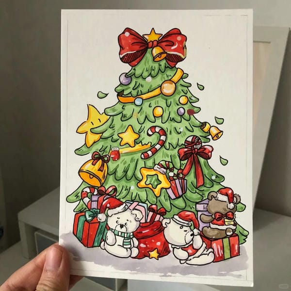 vẽ tranh lễ hội noel 3