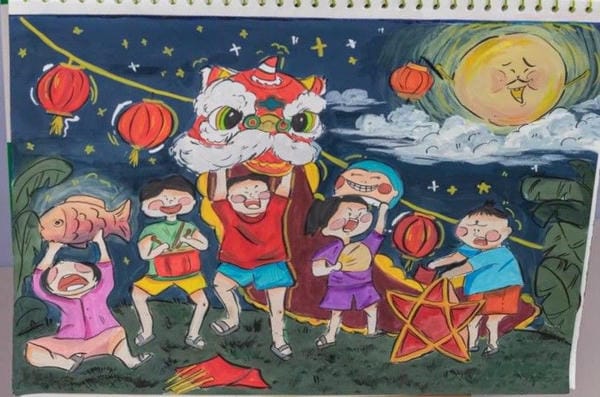 vẽ tranh lễ hội trung thu 15
