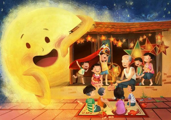 vẽ tranh lễ hội trung thu 17