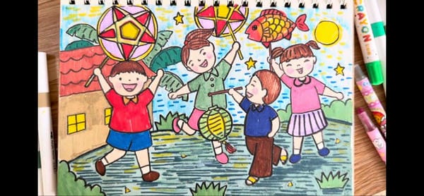 vẽ tranh lễ hội trung thu 7
