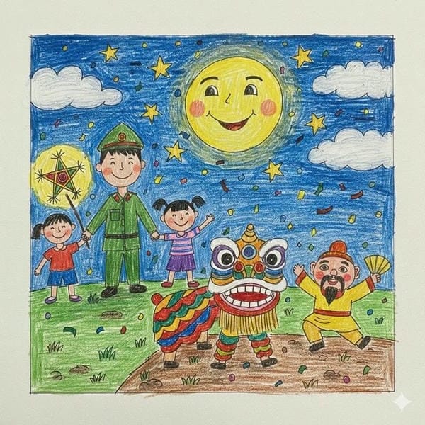 vẽ tranh lễ hội trung thu 8