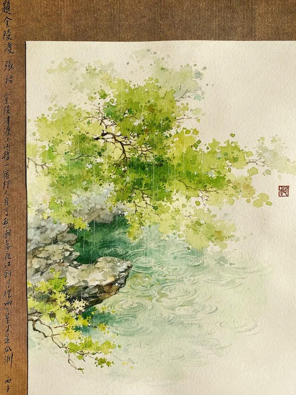 vẽ tranh phong cảnh bằng màu nước đơn giản