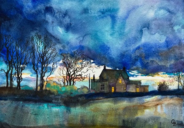 vẽ tranh phong cảnh bằng màu nước​ 1