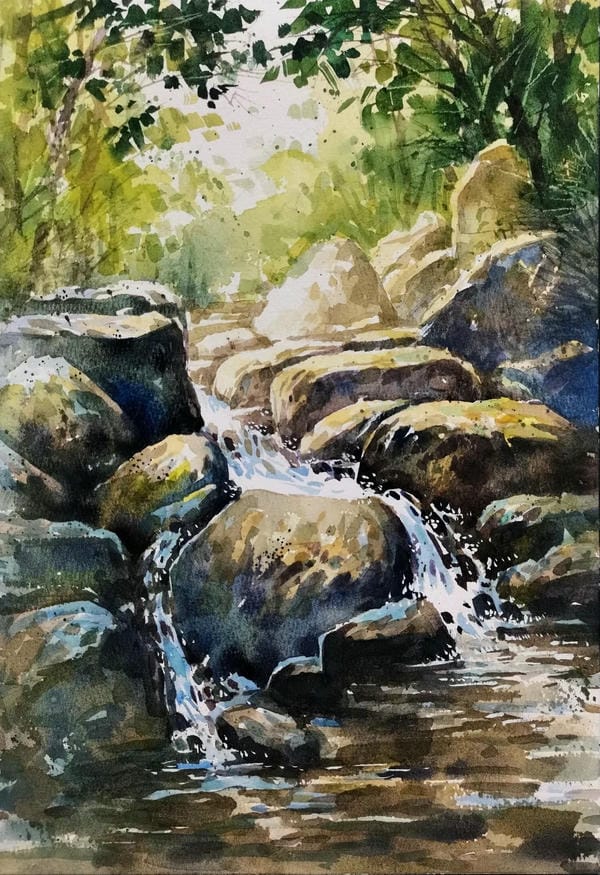 vẽ tranh phong cảnh bằng màu nước​ 12