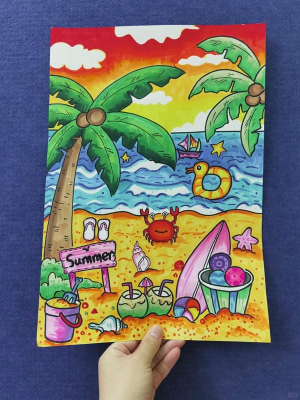 vẽ tranh phong cảnh biển 11