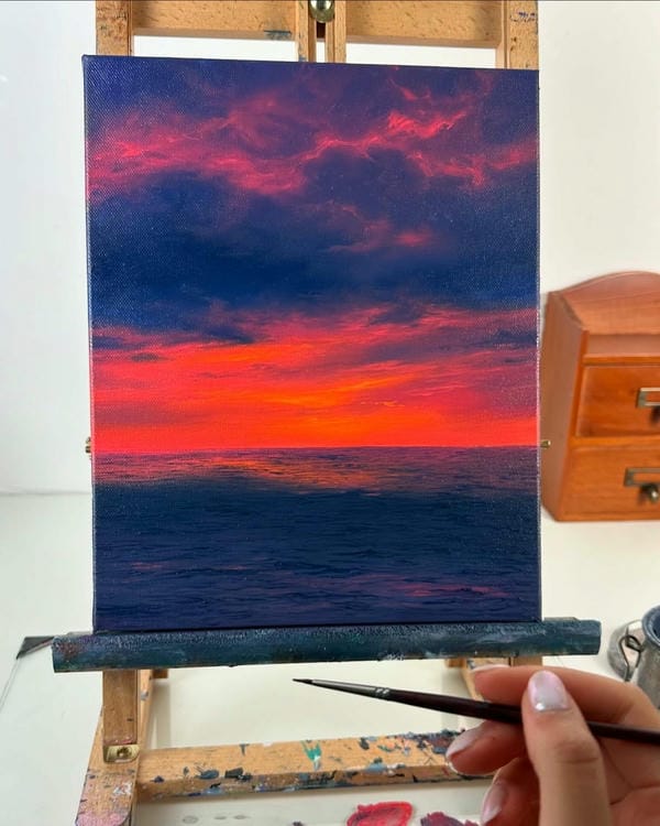 vẽ tranh phong cảnh biển 3