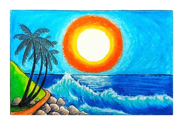 vẽ tranh phong cảnh biển 5