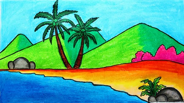 vẽ tranh phong cảnh biển 6