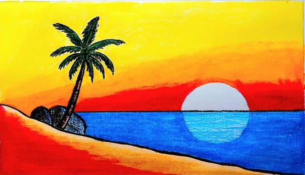 vẽ tranh phong cảnh biển 7