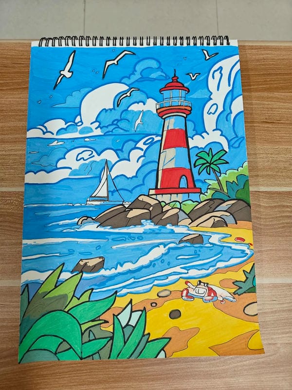 vẽ tranh phong cảnh biển 9