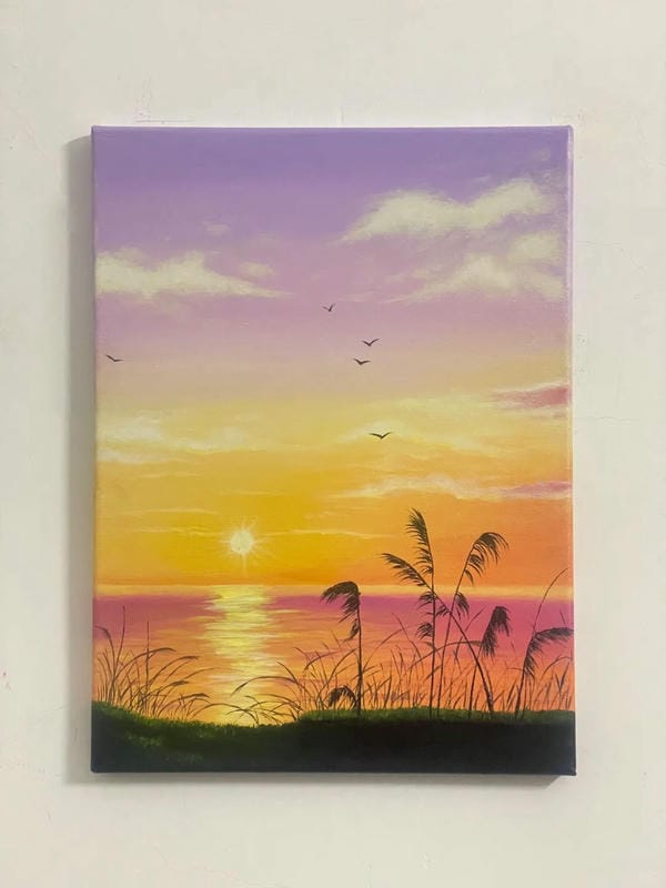 vẽ tranh phong cảnh biển bằng màu nước