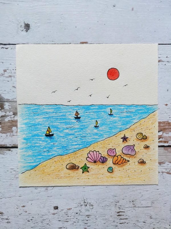 vẽ tranh phong cảnh biển đẹp