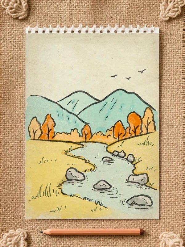 vẽ tranh phong cảnh núi 11