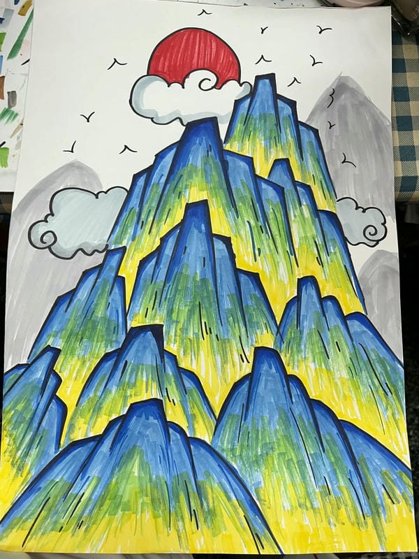 vẽ tranh phong cảnh núi 15