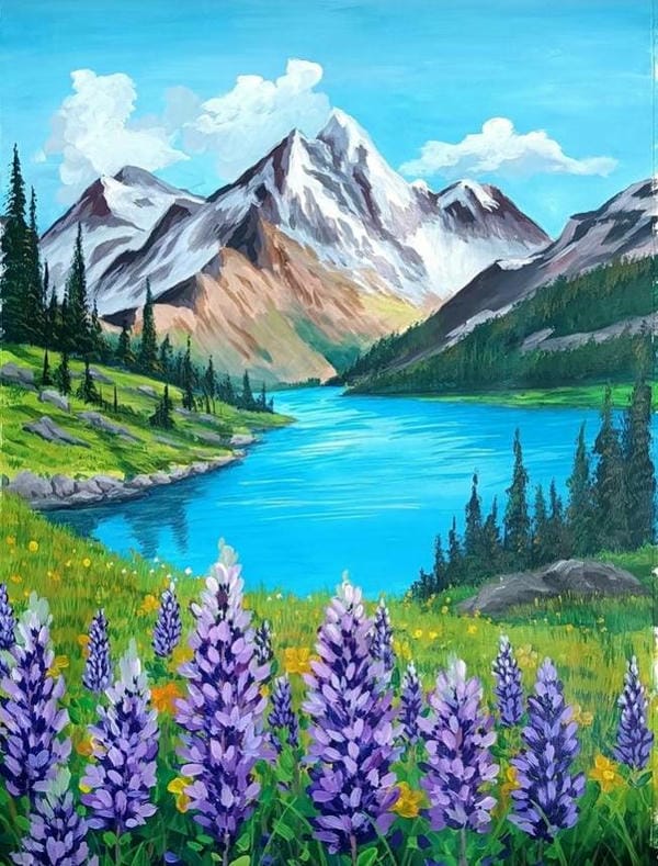 vẽ tranh phong cảnh núi 2