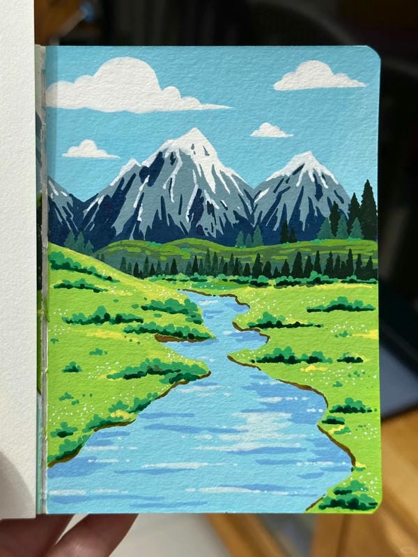 vẽ tranh phong cảnh núi 20