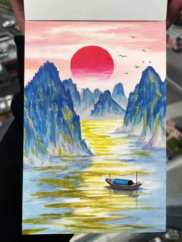 vẽ tranh phong cảnh núi 22