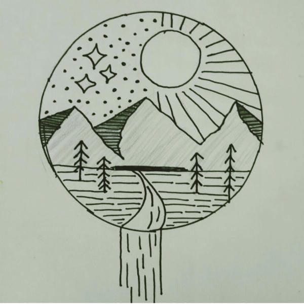 vẽ tranh phong cảnh núi 5