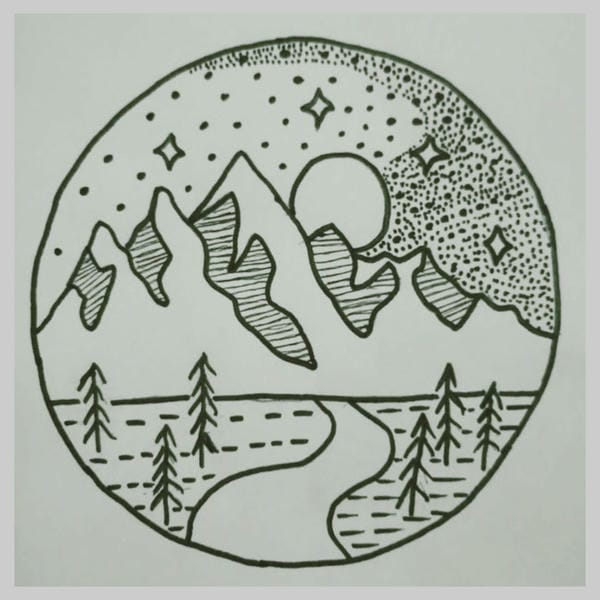 vẽ tranh phong cảnh núi 6