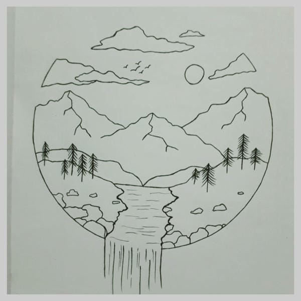 vẽ tranh phong cảnh núi 7