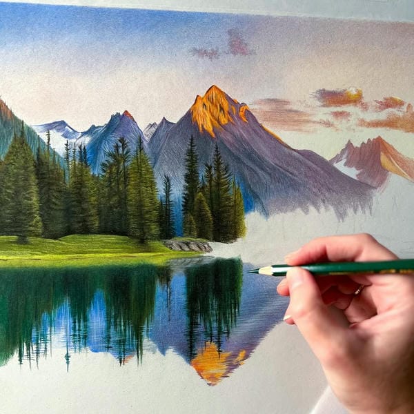 vẽ tranh phong cảnh núi 9