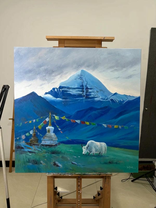 vẽ tranh phong cảnh núi rừng đơn giản