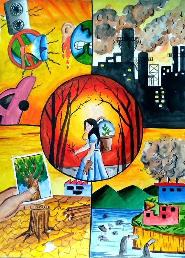 vẽ tranh tuyên truyền bảo vệ môi trường 1