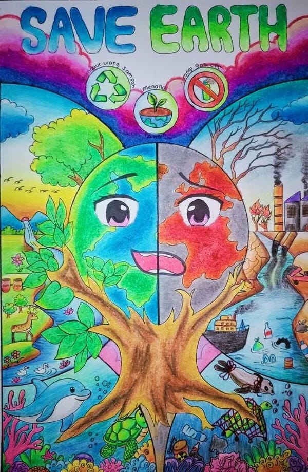 vẽ tranh tuyên truyền bảo vệ môi trường 2