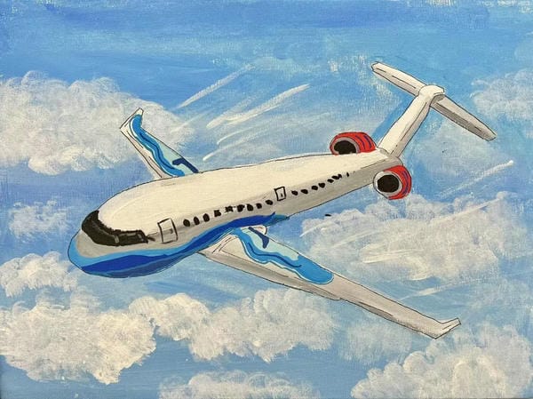 bức tranh vẽ máy bay